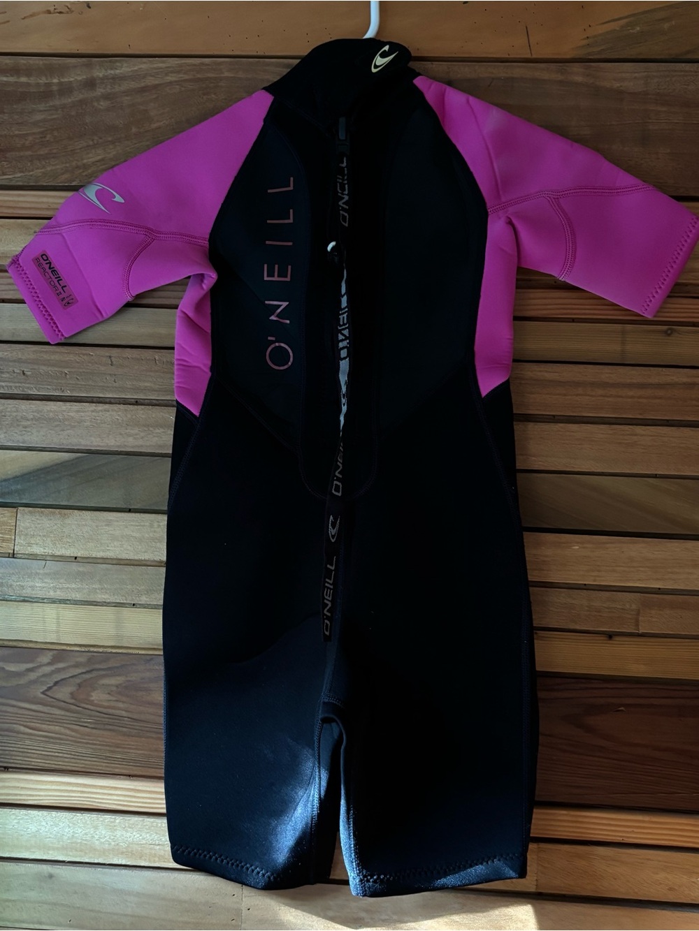 O'Neill Kids Short Sleeve One-Piece Wetsuit in Pink and Black